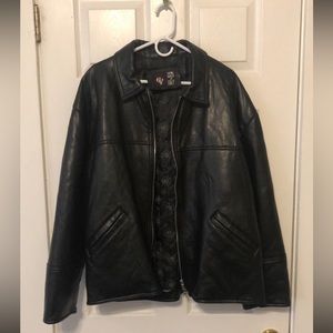 GV Hand Made in Italy Black Leather Jacket w/ Belt